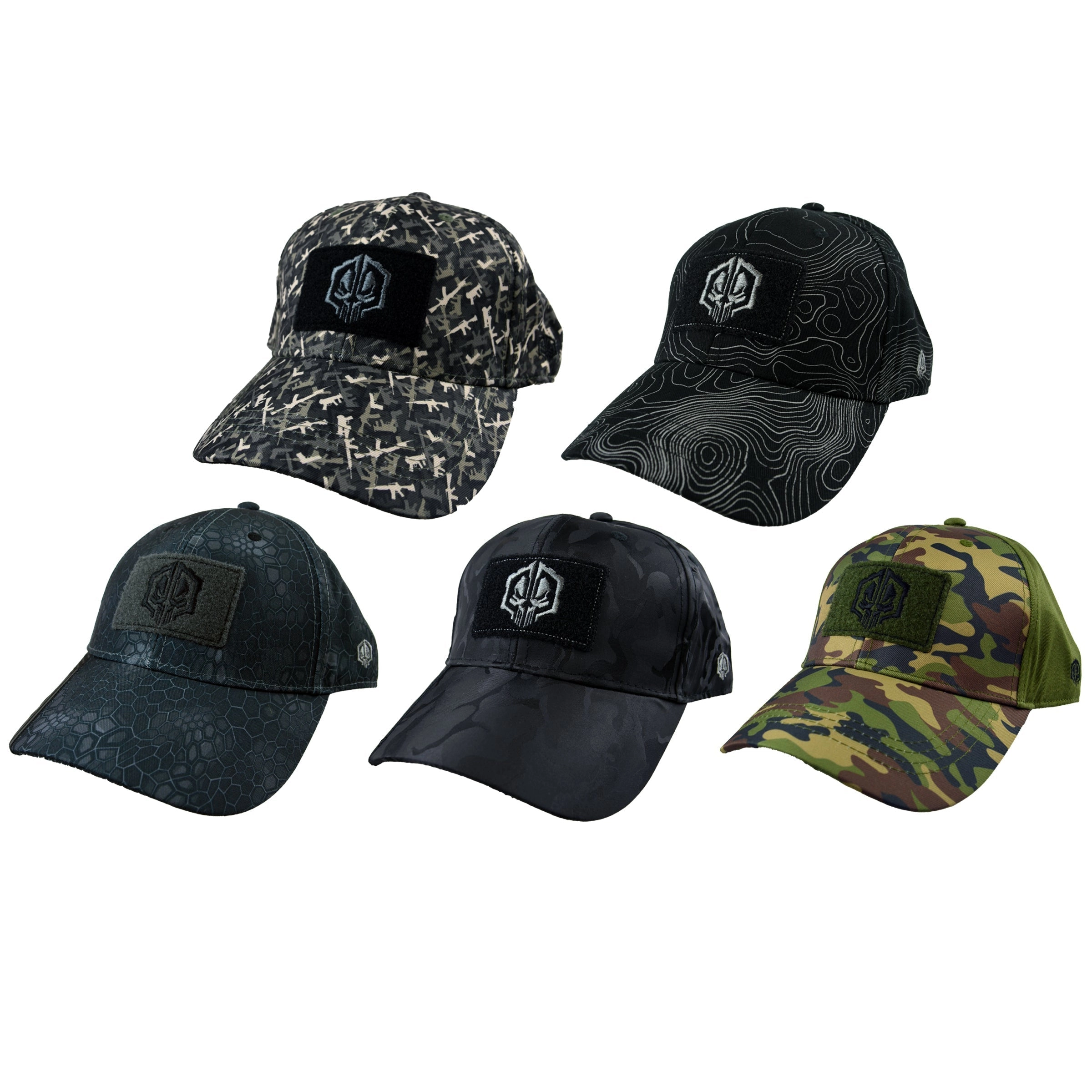 Patriotic Tac Gear Hat and Accessory Assortment Floor Display (Clean) - 56 Pieces Per Retail Ready Display 88469