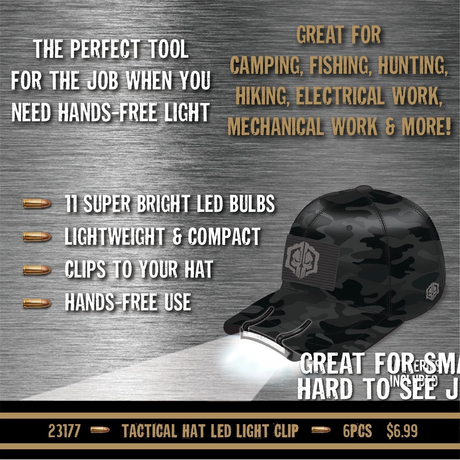 Patriotic Tac Gear Hat and Accessory Assortment Floor Display (Clean) - 56 Pieces Per Retail Ready Display 88469