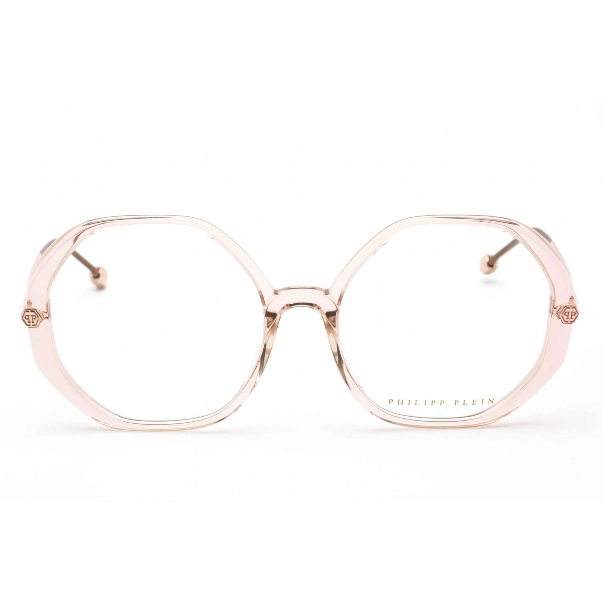 Philipp Plein Women's Eyeglasses - Full Rim Shiny Transparent Pink | VPP053S 09AH