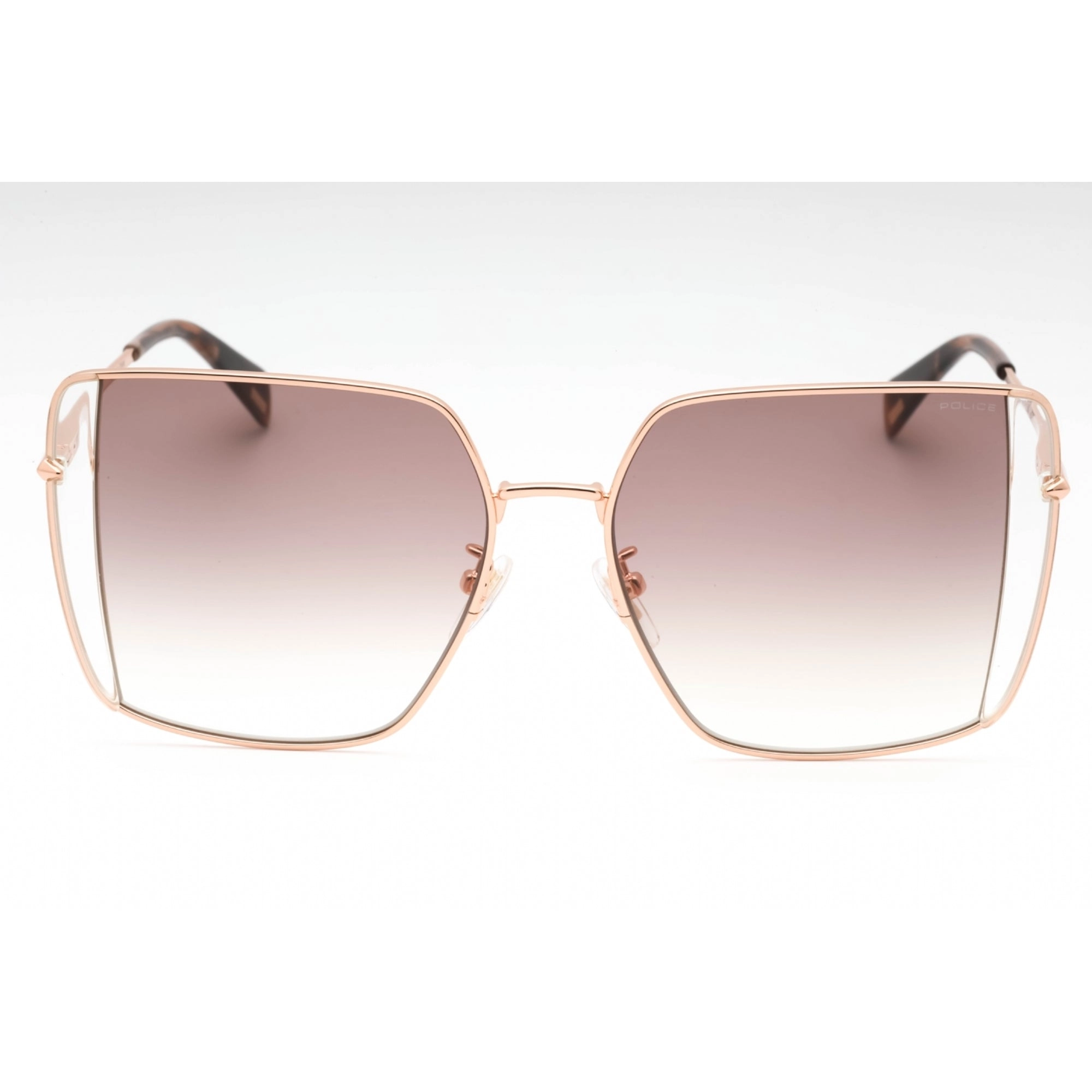 Police Women's Sunglasses - Copper Gold Metal Butterfly Full Rim Frame | SPLL38 08FC