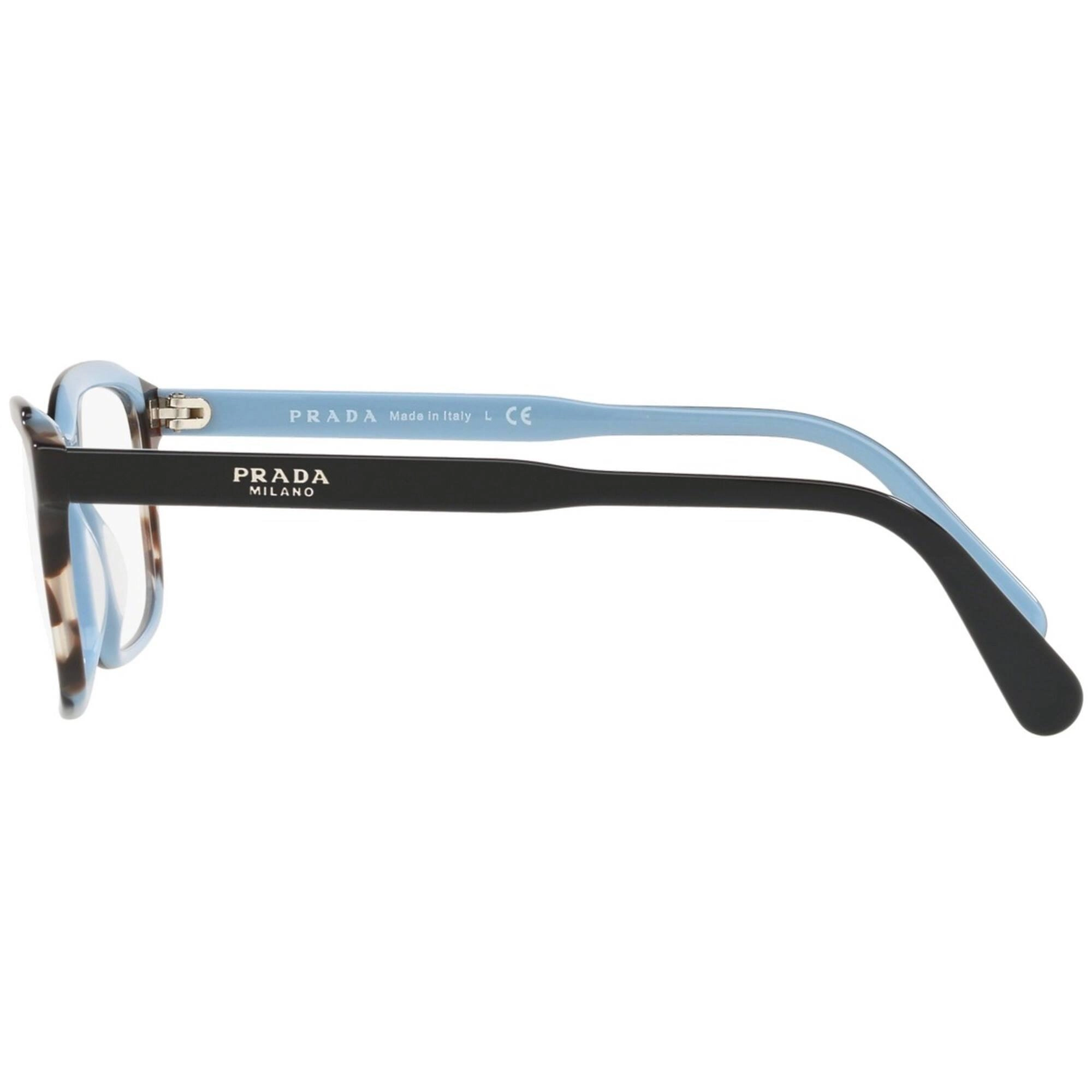 Prada Women's Eyeglasses - Top Black/Azure/Spotted Brown Plastic | 0PR01VVF KHR1O1