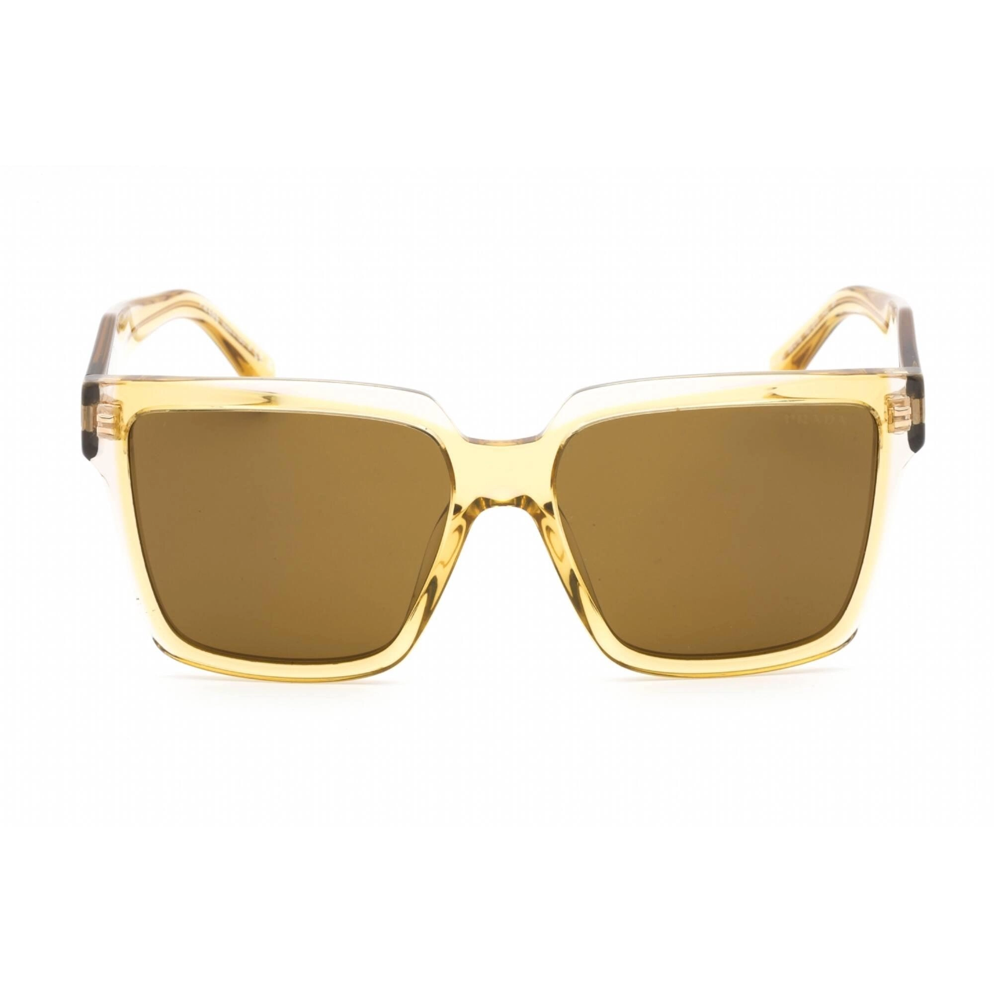 Prada Women's Sunglasses - Ocher/Crystal Grey Plastic Square Frame | 0PR 24ZS 14I01T
