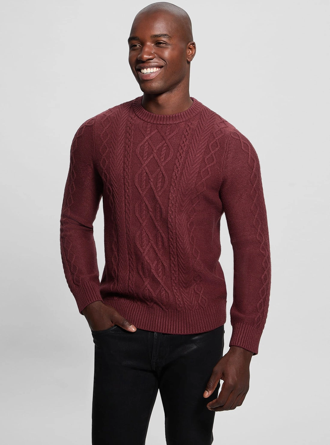 Red Noah Cable Knit Jumper