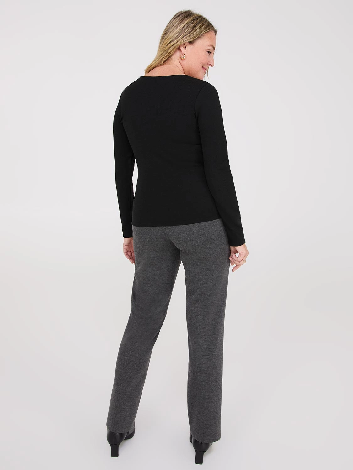 Ribbed Sweetheart Neckline Top