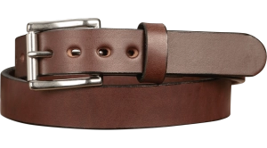 The Eastwood: Men's Brown Non Stitched Leather Belt Max Thick 1.25"