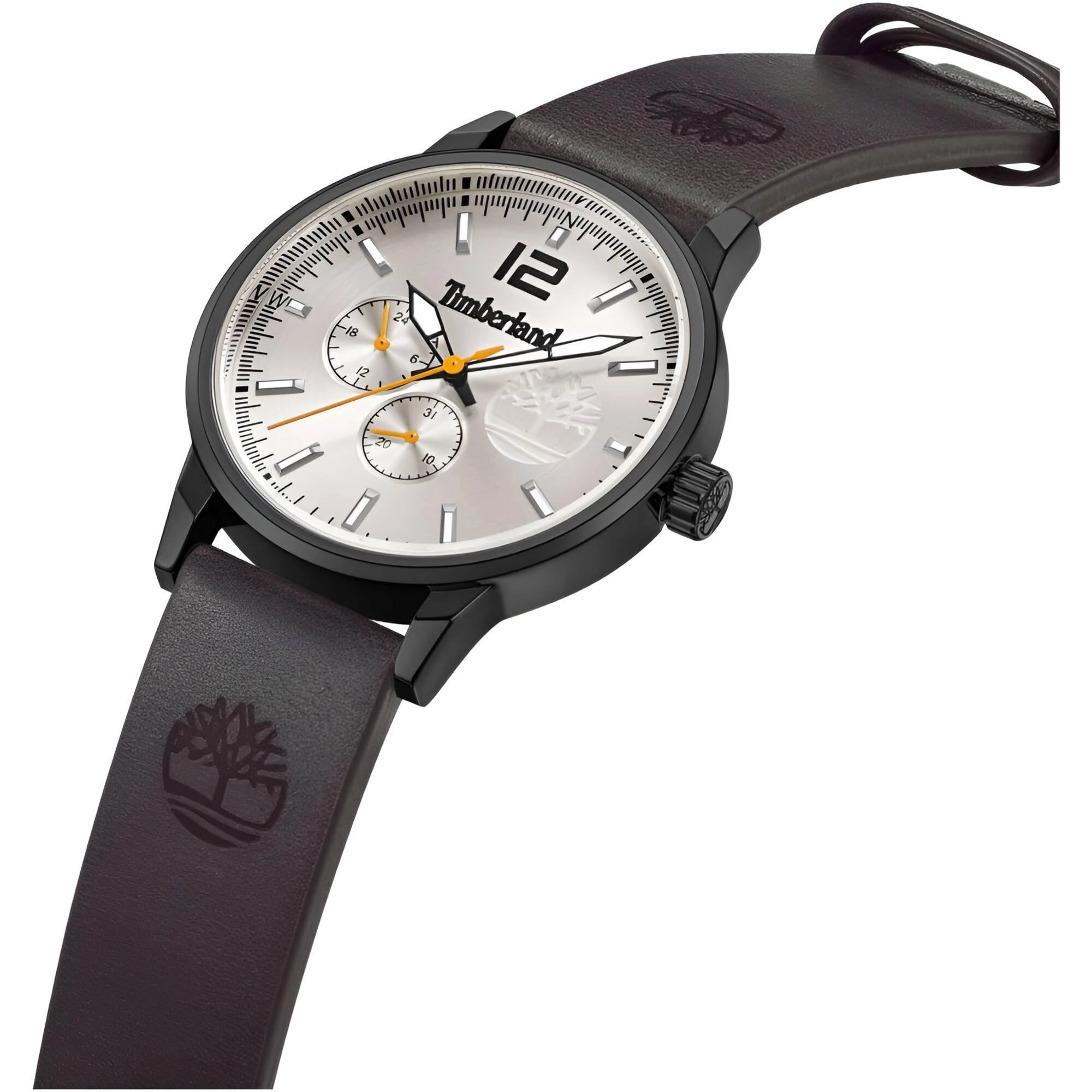 Timberland Men's Watch - Classic Cream Dial Dark Brown Strap Date | TDWGF9002302