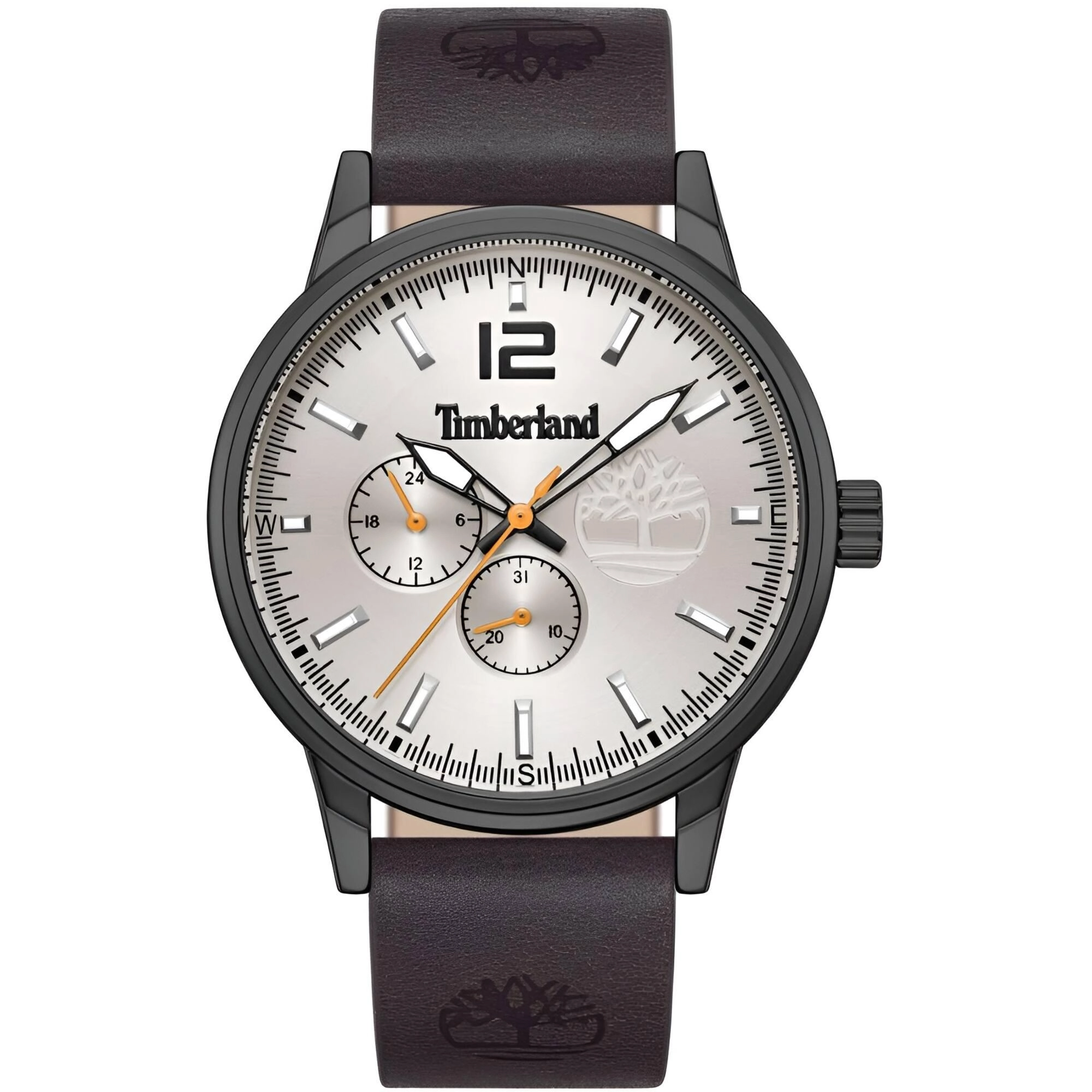 Timberland Men's Watch - Classic Cream Dial Dark Brown Strap Date | TDWGF9002302