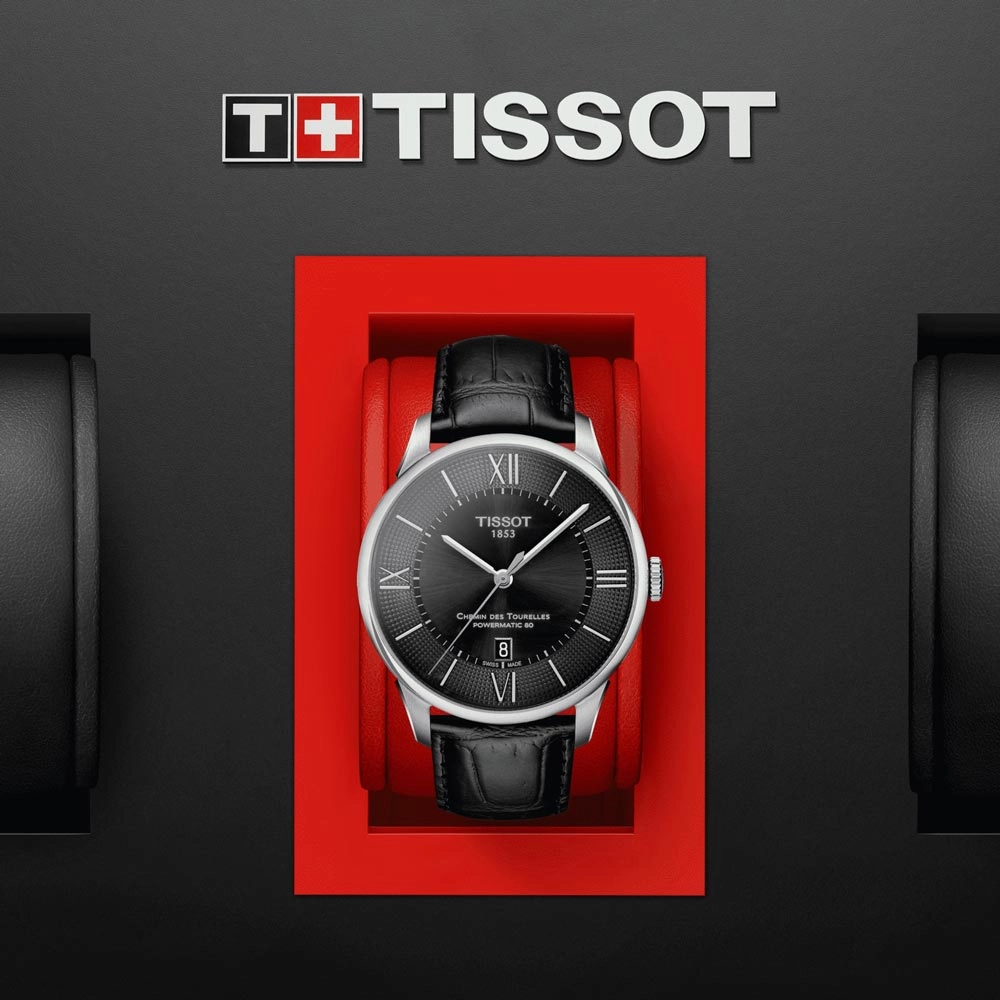 Tissot Chemin Des Tourelles Powermatic 80 Black Dial 42mm Automatic Gents Watch T0994071605800