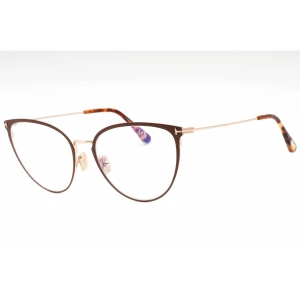 Tom Ford Women's Eyeglasses - Matte Brown Metal Cat Eye Full Rim Frame | FT5840-B 046