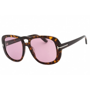 Tom Ford Women's Sunglasses - Dark Havana Full Rim Rectangular Frame | FT1012 52Y