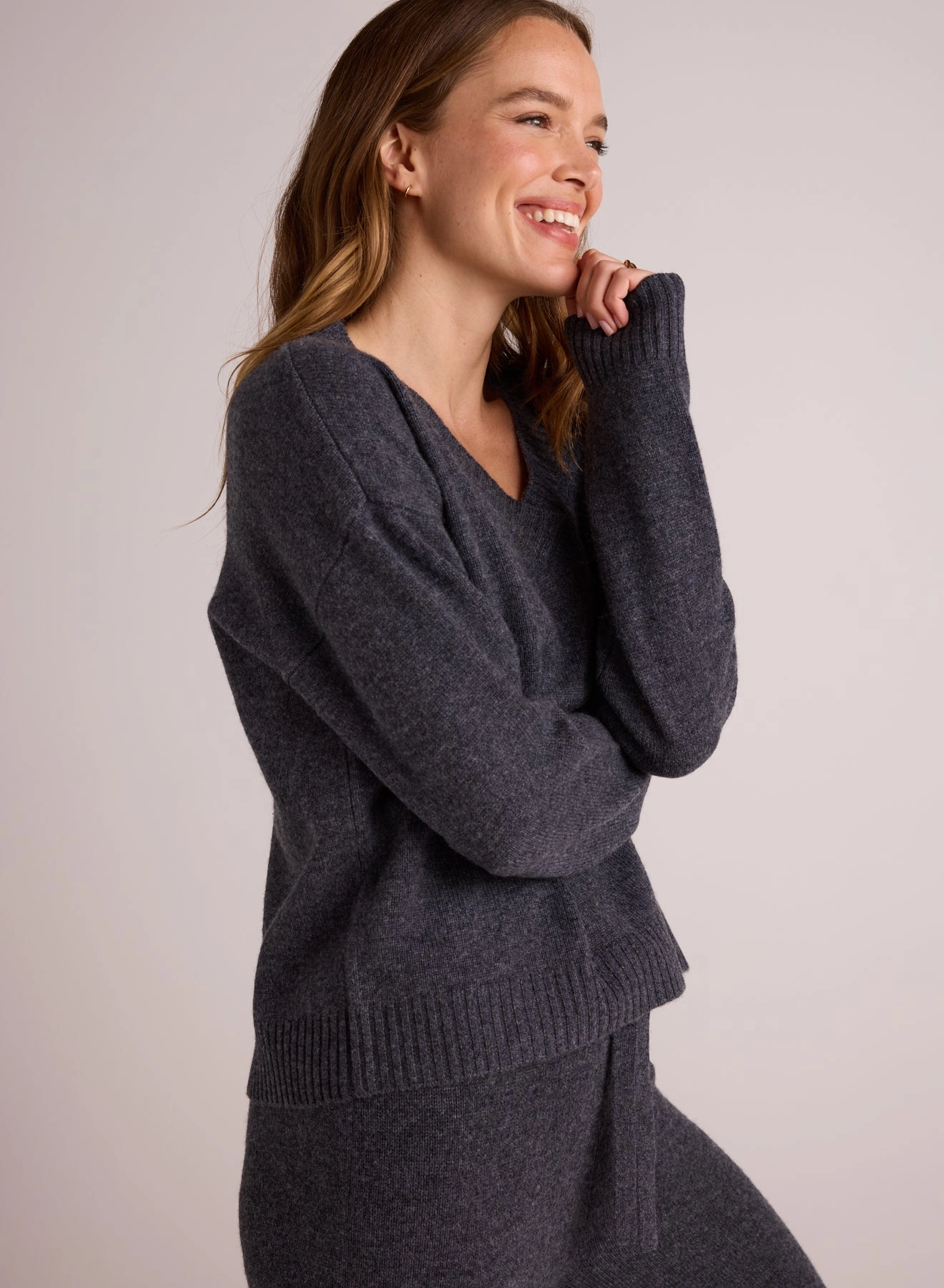 V-Neck Sweater - Charcoal